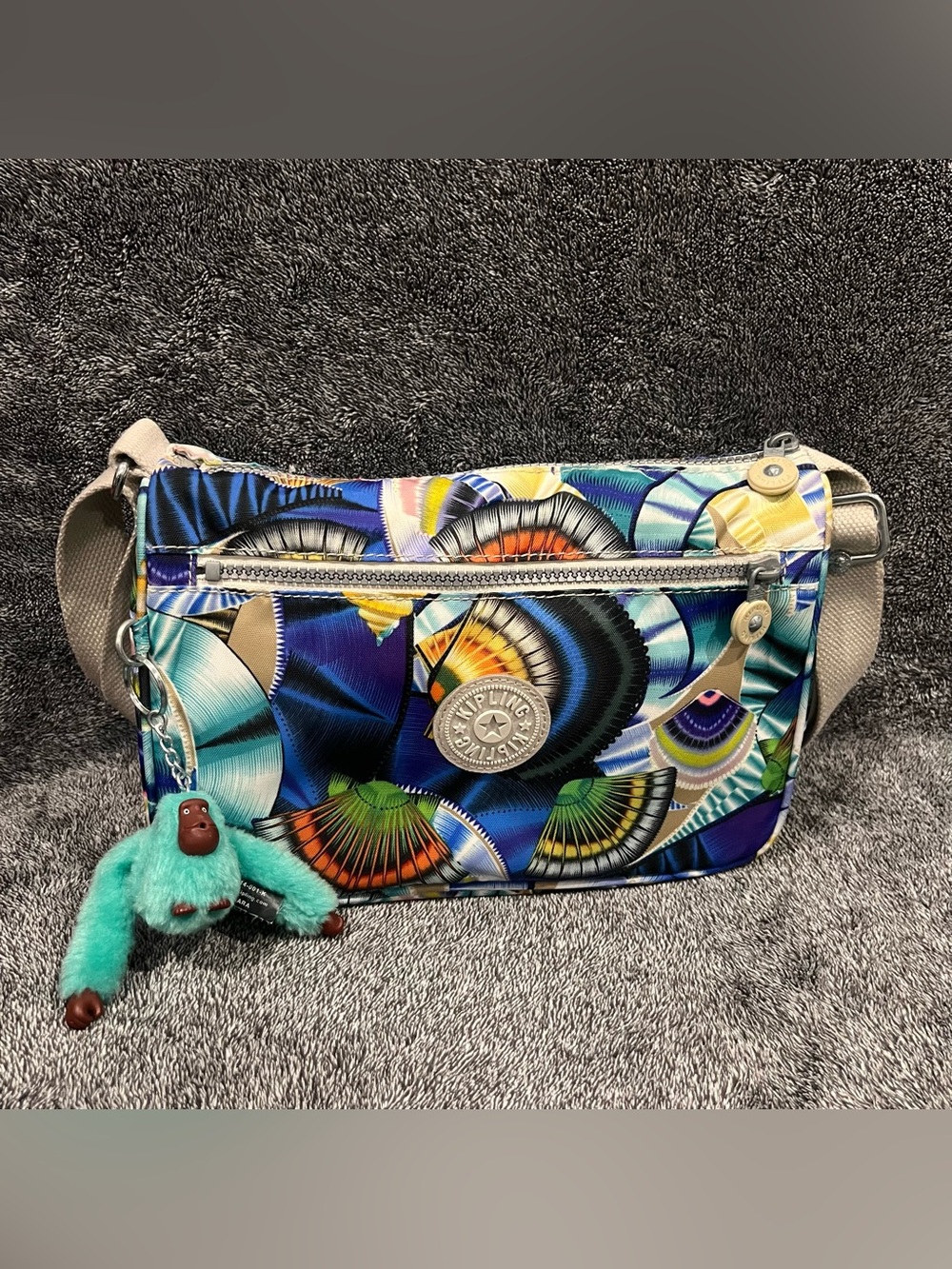 Kipling Callie Crossbody Shoulder Bag Oceanic Daydream" seashell print